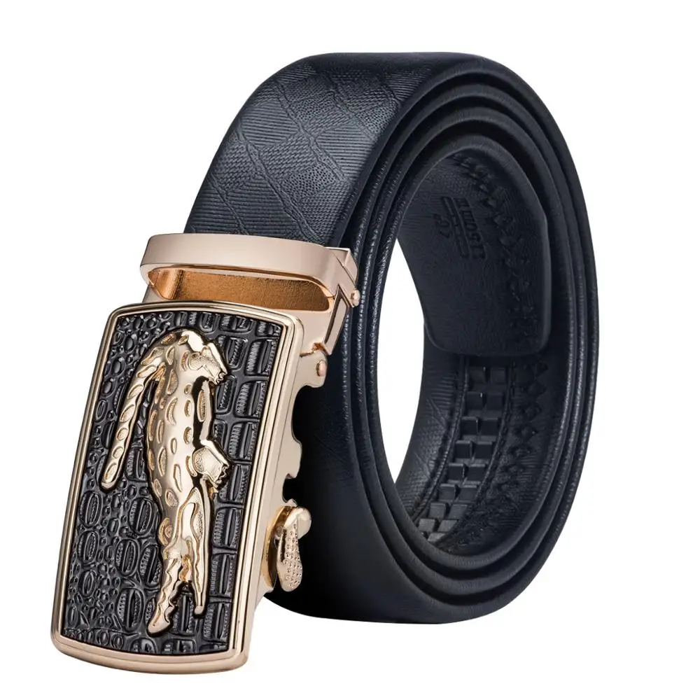 

BK-0088 Barry.Wang Automatic Buckle Leather luxury Belts Male Alloy Buckle 110cm-150cm Belts for Men's Business Party Wedding