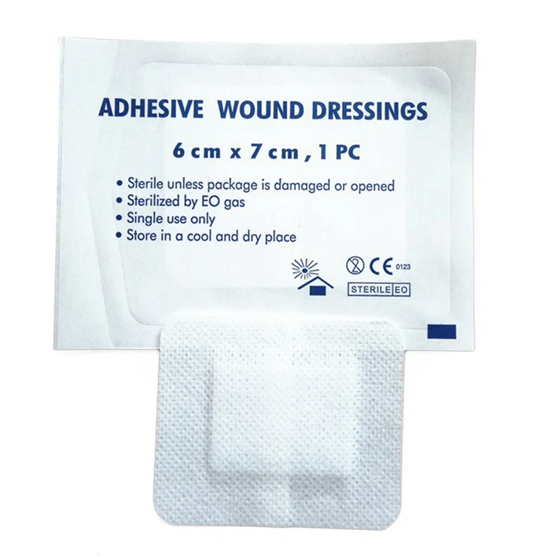 10 Pcs/lot Large Size Hypoallergenic Non-woven Adhesive Wound Band aid Bandage First Aid 6*7cm | Безопасность и защита