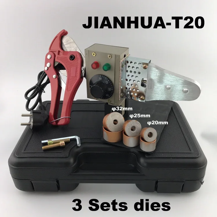 JIANHUA-T20 1 Набор Сантехнических инструментов 220 В 600 Вт контроль температуры пластиковых труб Сварочный аппарат пластиковый wllder PPR нагревательный элемент - Цвет: JIANHUA-T20