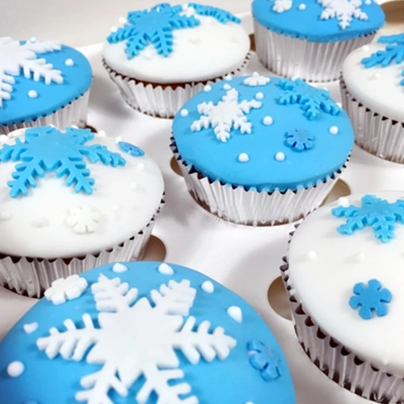 Форма для торта 3 шт./компл. в виде снежинок Fondant украшения Плунжер сахарная