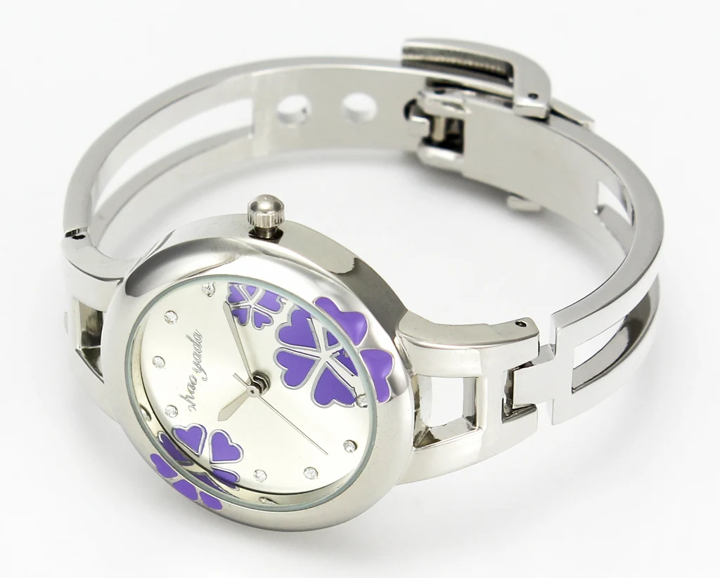 Женский модный четырехлистник на удачу цветок клевера браслет часы женские