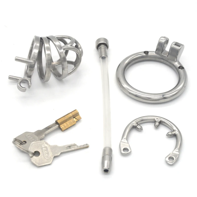 Мужской Целомудрие устройство с катетером уретра трубка секция замок петух