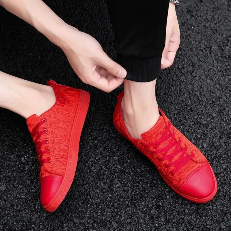 RAZAMAZA Fashion Men Korean Casual Shoes Round Toe Lace Up Solid Color Daily Leisure Male Footwear Size 39-44 | Обувь