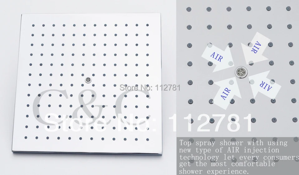 

Air Drop Square Rainfall Bathroom Shower Head 10 Inch Brass Chrome Bath Top Shower Faucet Head I011-1