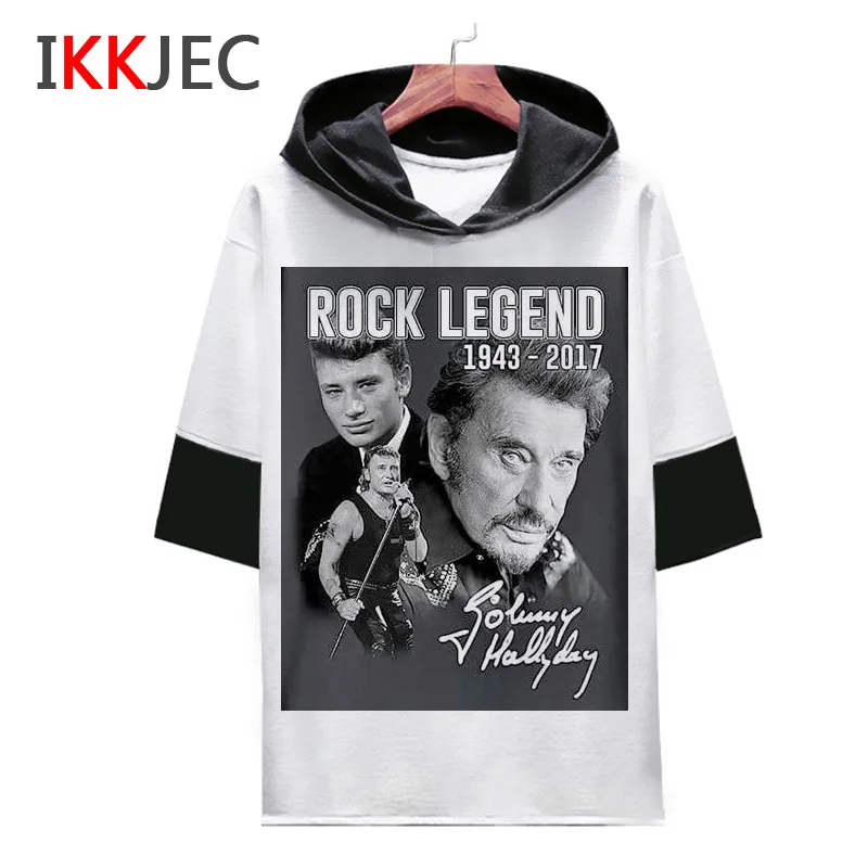 Джонни Холлидей футболка забавная для мужчин Топ с круглым вырезом Мужская