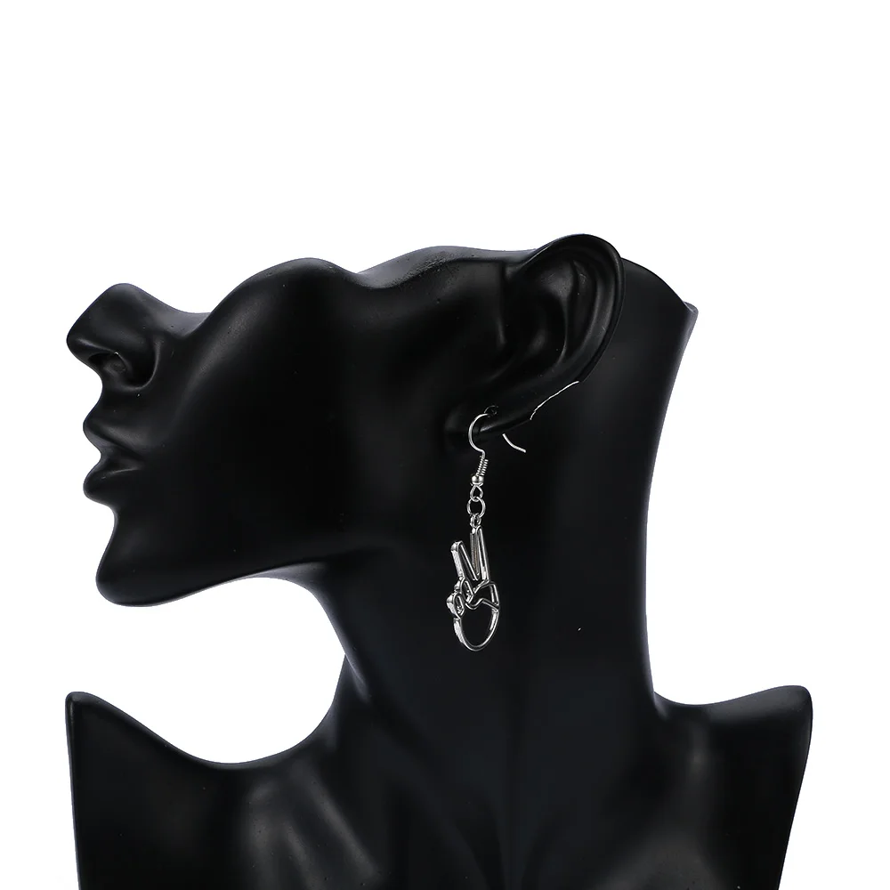 Серьги длинные капли простые Подвесные серьги дизайн победный знак для женщин