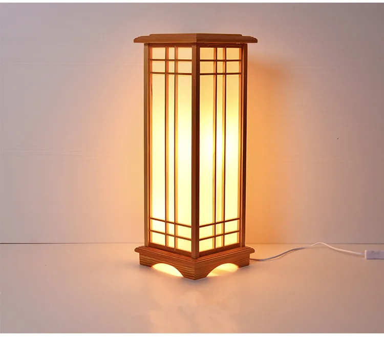 Modern Japanese Floor Lamp for Washitsu Tatami Decor, Window Pane Lamp for Restaurant, Living Room, Hallway Lighting - Home Design Wood Lamp image 3