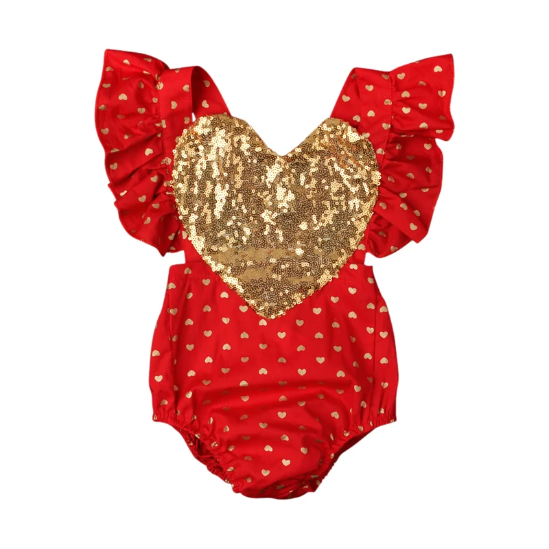 Love Heart Baby Rompers Girl Costumes Set Kids Jumpsuit Cotton Summer Sleeveless Bodysuit Photo Props Outfit Clothing Sets DS40 | Мать и