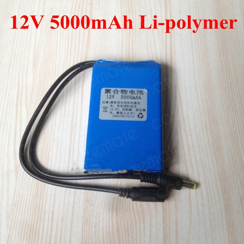 Портативный Перезаряжаемый литиевый аккумулятор Lipolymer 12 6 В 5000 мА/ч для систем