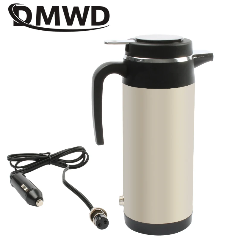 DMWD 12V/24V Vehicle Hot Water Boiling Electric Kettle Travel Truck Thermal Insulation Heating Cup Auto Car Teapot Boiler Bottle