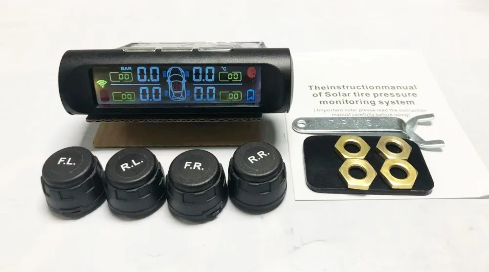 Original Solar Car TPMS Tire Pressure Monitoring System Digital LCD Display Auto Security Alarm Systems with Sensor Promotion | Автомобили