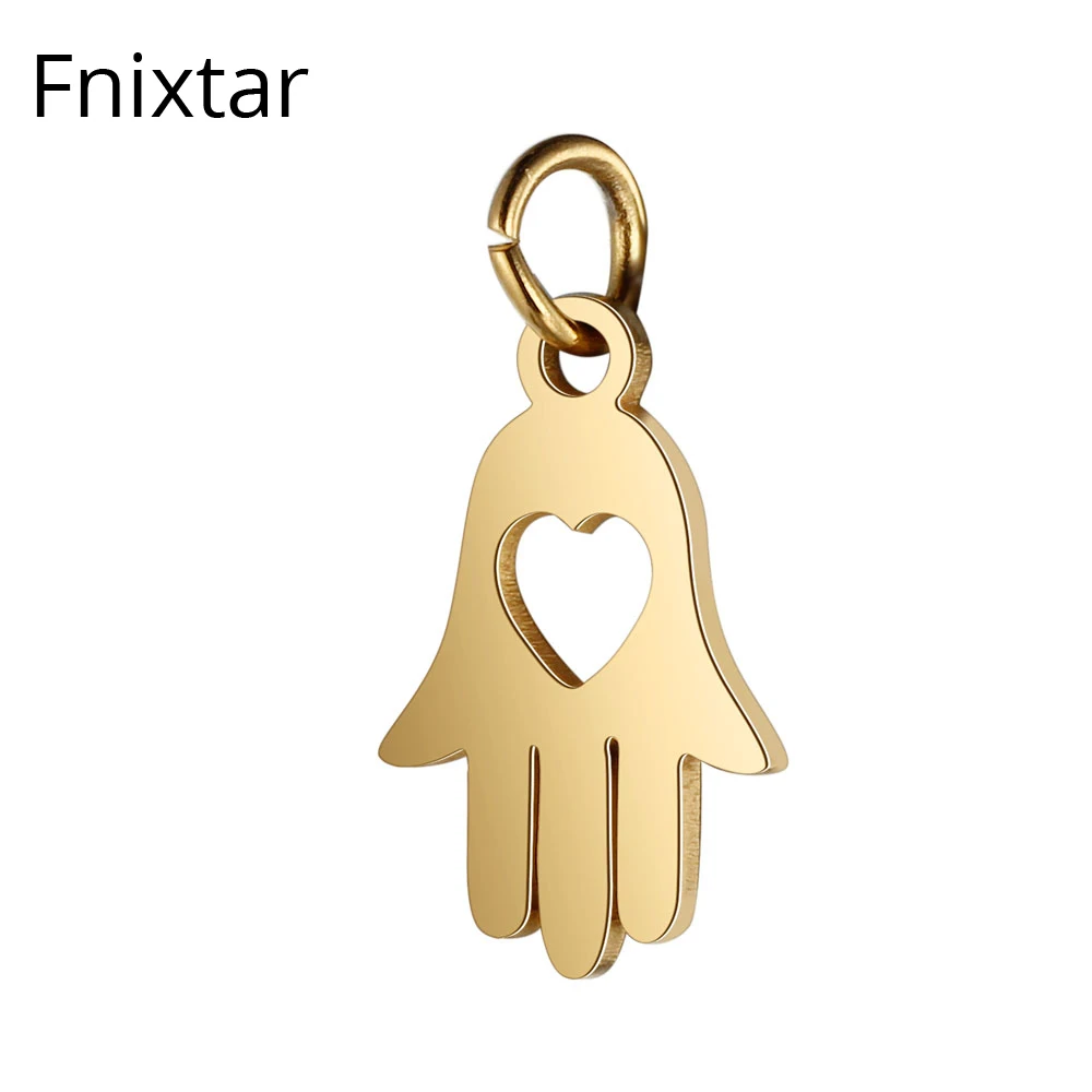 Fnixtar подвеска из нержавеющей стали золотого цвета в форме сердца для
