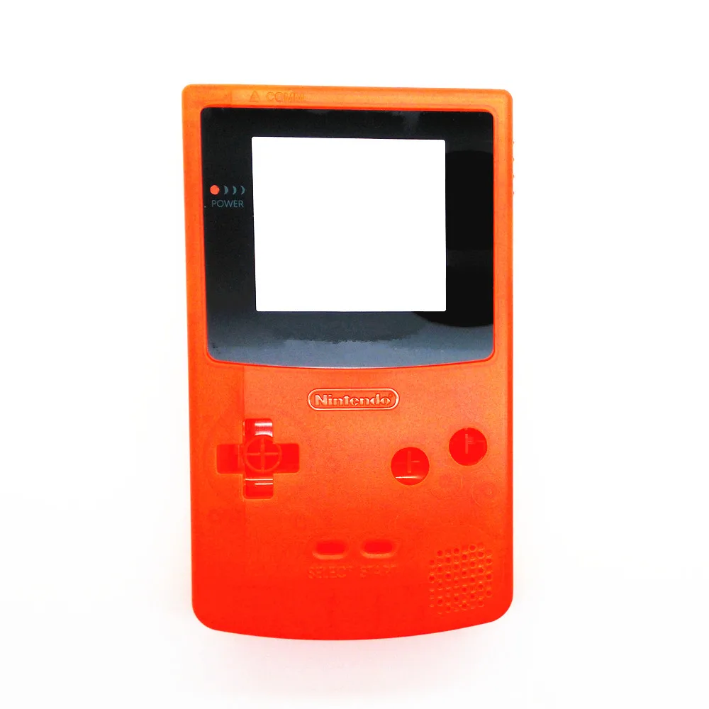 Clear Orange Корпус Корпуса чехол для nintendo для GBC для GameBoy цветная консоль+ отвертка+ резиновая накладка - Цвет: Clear Orange