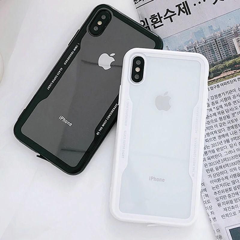 LACK Fashion Hard Protective Clear Phone Case For iphone X Simple Black White Edge 6 6s 7 8 Plus Back Cover Capa |