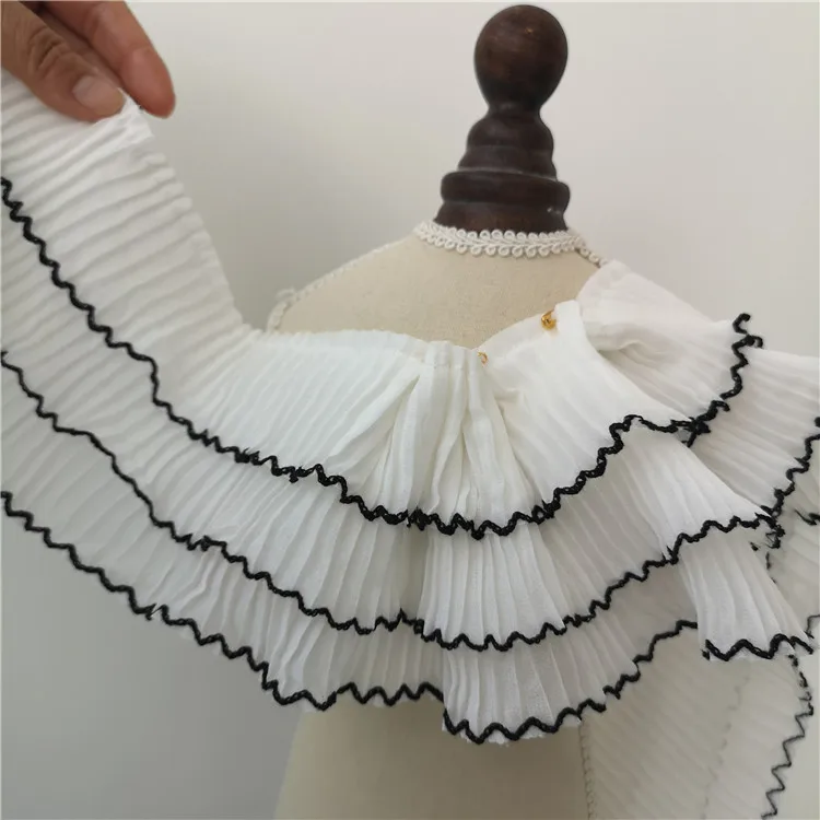 Diy 10 см Широкий трехслойный Толстый шифон широкие плиссированные волнистые