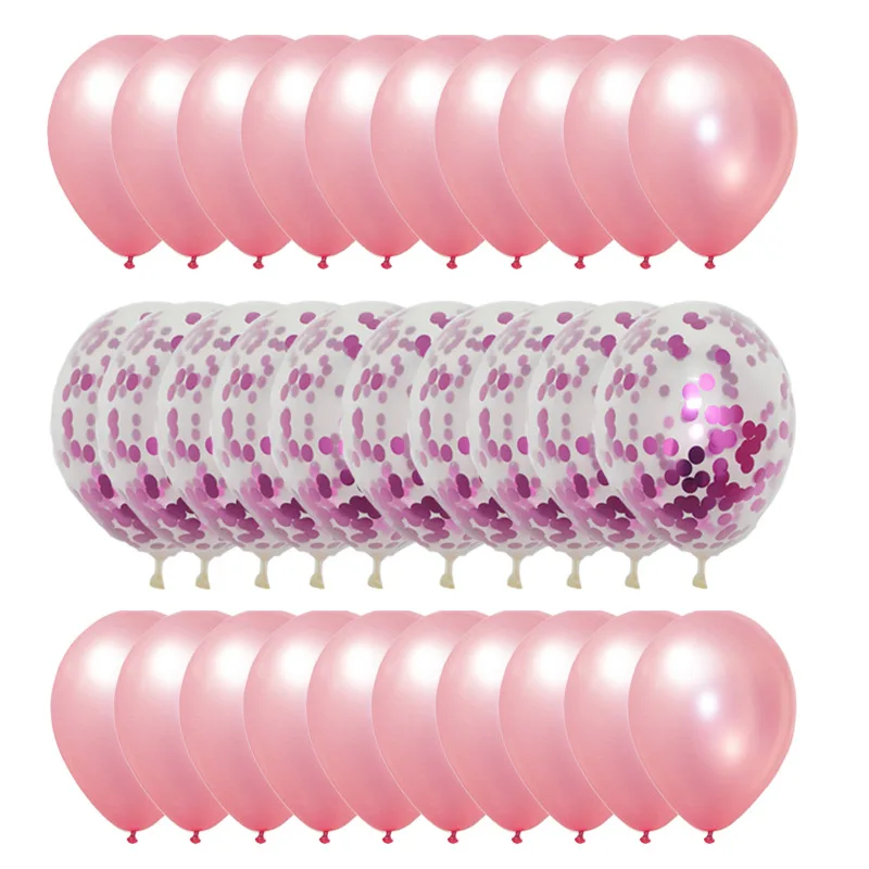 ight pink 30 шт./лот, много конфетти, воздушные шары, розовое золото, гелиевые шары, для мальчиков и девочек, с днем рождения, для вечеринки, воздушные шары, для свадебной вечеринки, декоративные принадлежности - Цвет: ight pink