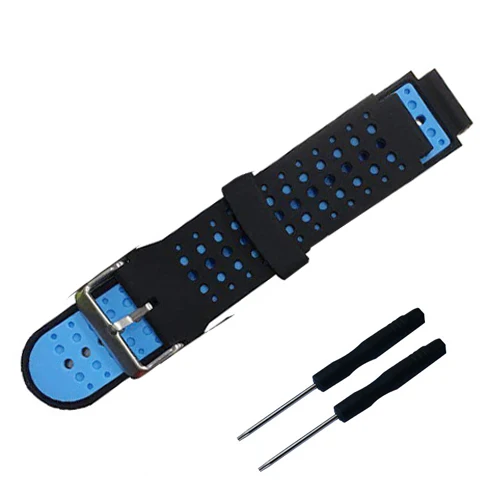 black blue Силиконовый ремешок для наручных часов для Garmin Forerunner 230 235 235 Lite 220 620 630 735XT Смарт Ремешки для наручных часов аксессуары браслет - Цвет: black blue