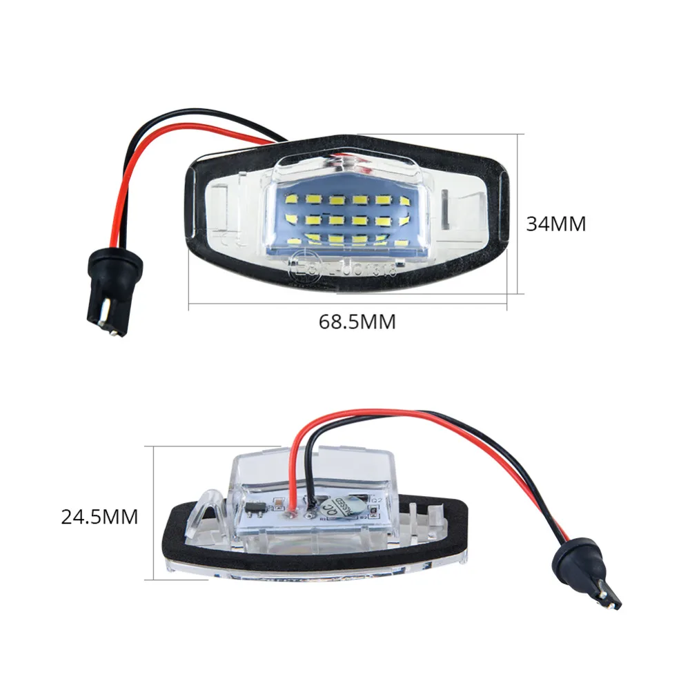 VooVoo 2 шт./компл. Canbus без ошибок 12 в белый 18 SMD СВЕТОДИОДНЫЙ номерной знак для Honda Civic