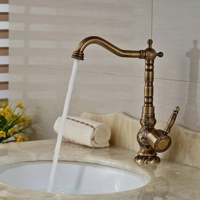 Художественный антикварный смеситель для кухни ванной комнаты краны крепления