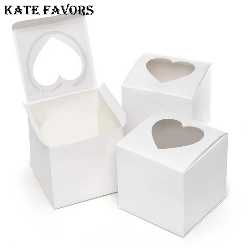 

6*6*6cm Single Cupcake Box Packaging White Paper Cake Boxes And Packaging For Wedding Party Favors Gifts 12Pcs