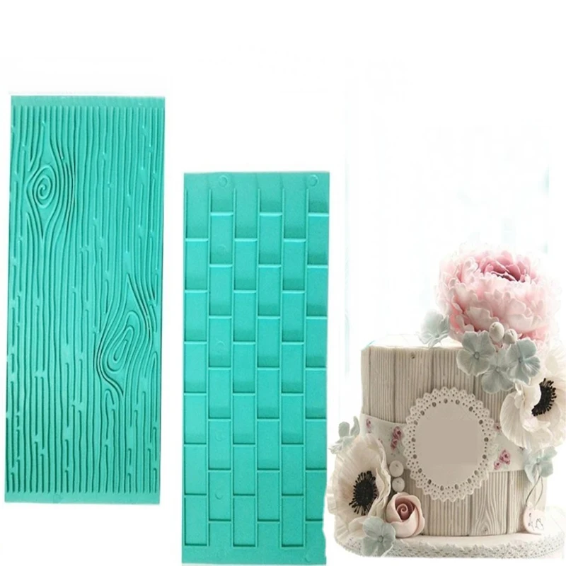 2 шт./компл. коры стены тиснёный помадный торт плесень кирпичная Древесина зерна