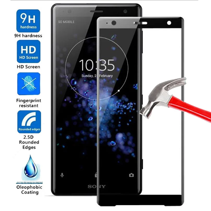 Закаленное стекло с полным покрытием для Sony Xperia XZ2 Premium защита экрана