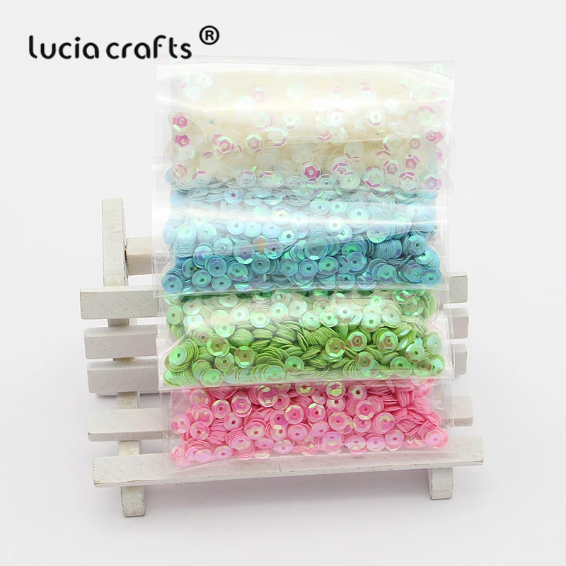 Lucia crafts, 20 г/лот, 5 мм, разные цвета, пластиковые, свободные, с блестками, для дома, вечерние, свадебные, украшения, DIY аксессуары, D0805