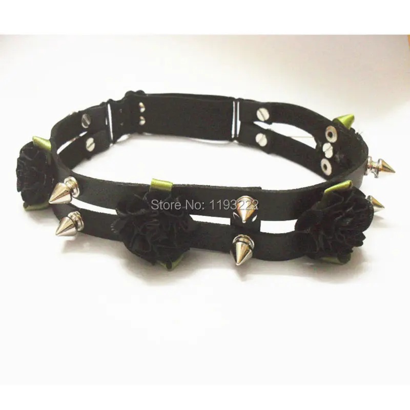 Винтажная Цветочная подвязка модный ремень ручная работа панк Goth кожаные шипы