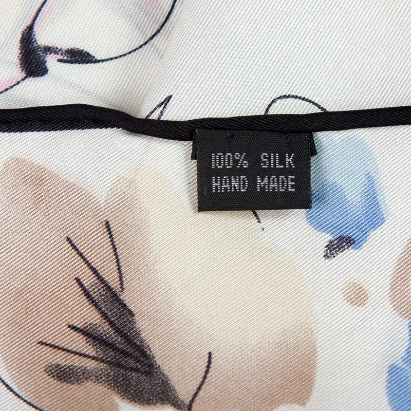 

100% Silk Scarf Women Scarf Watercolor Flower Scarf Silk Bandana 2019 Hijab Print Middle Square Silk Scarf Luxury Gift for Lady