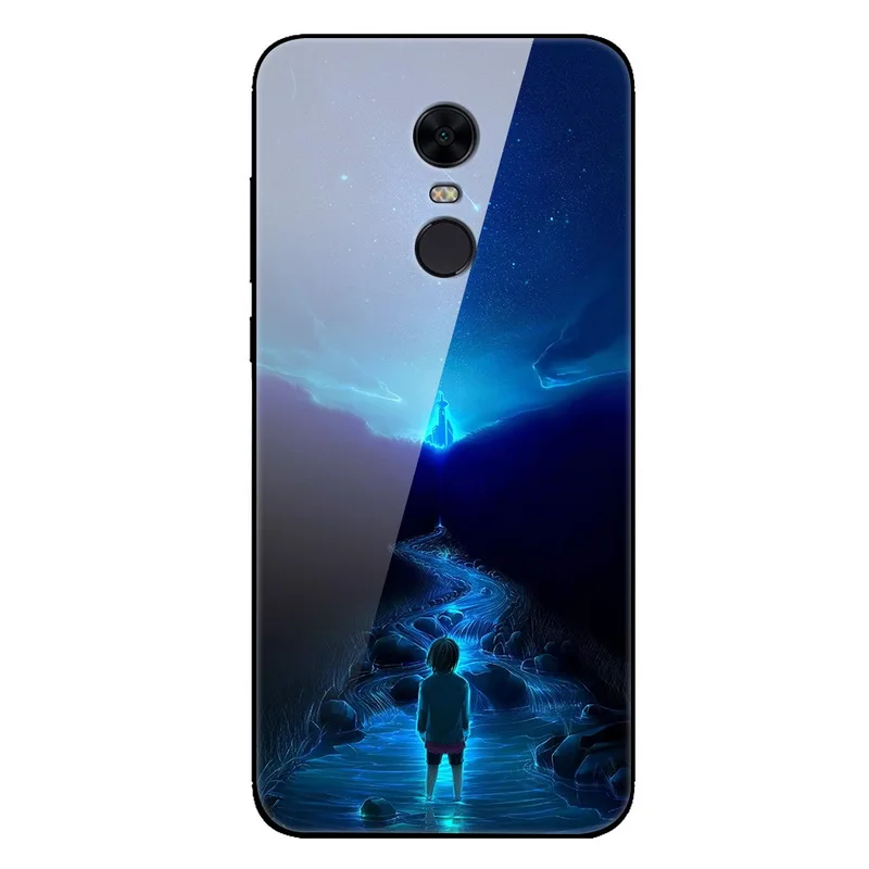 Чехол из закаленного стекла для Xiaomi Redmi 5 Plus, чехол с изображением планеты космоса, противоударный стеклянный чехол на заднюю панель для Xiaomi Xiomi Redmi 5 5 Plus, чехол - Цвет: 05