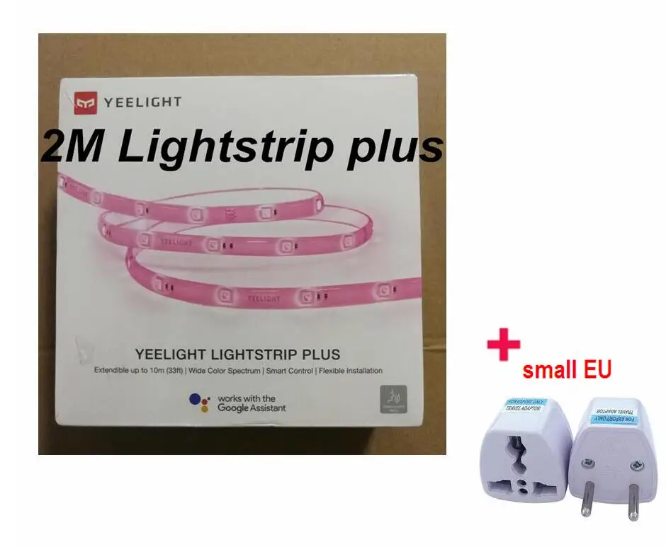 add small EU plug Xiaomi Yeelight оригинальная умная светодиодная подсветка RGB световая полоса плюс WiFi Пульт дистанционного управления 16 миллионов цветов Гибкая интеллектуальная Scen Прямая поставка - Цвет: add small EU plug