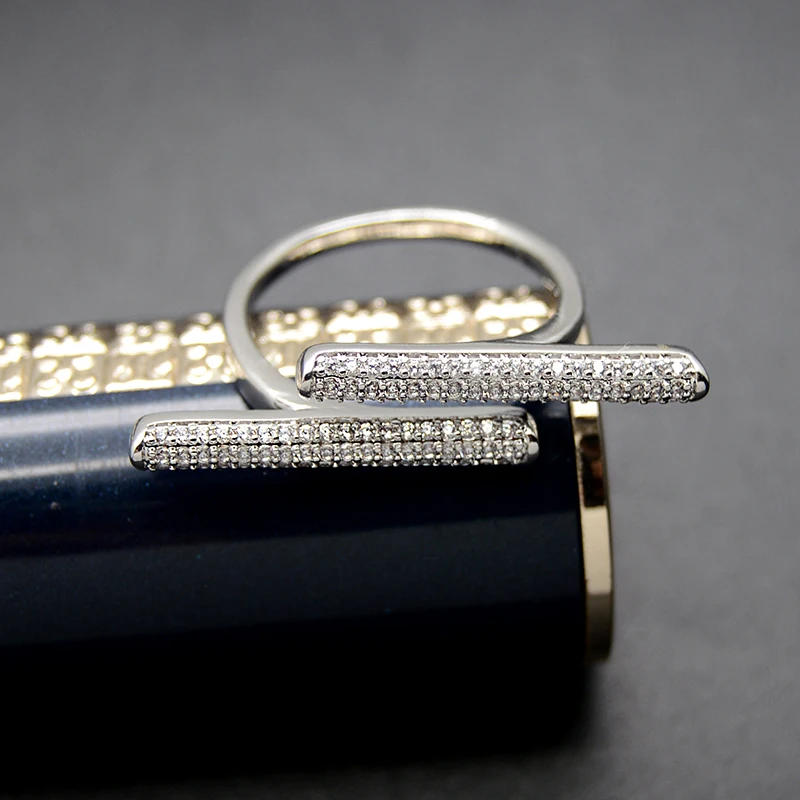 JZTOP роскошные открытые регулируемые циркониевые кольца женские серебряные