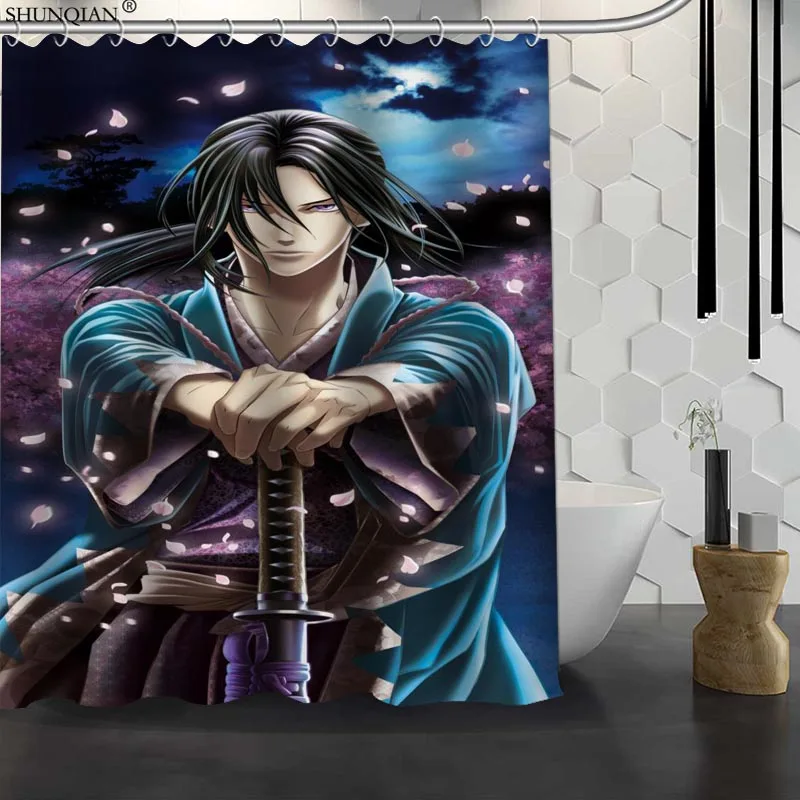 4 Новинка Hakuouki Shinsengumi Kitan Заказная занавеска для душа водонепроницаемая ткань полиэфирная Штора для ванны ткань занавеска для ванной 18-4,11 - Цвет: 4