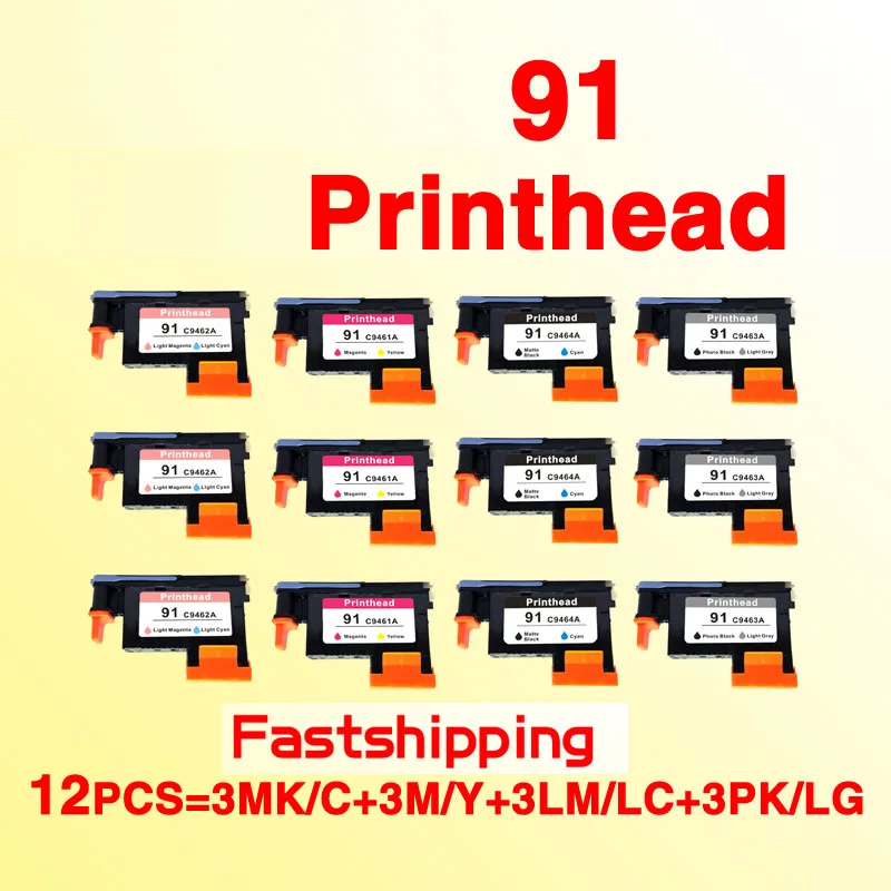 12x печатающая головка совместима с hp 91 C9460A C9461A C9462A C9463A Designjet Z6100 Z6100P принтер|designjet