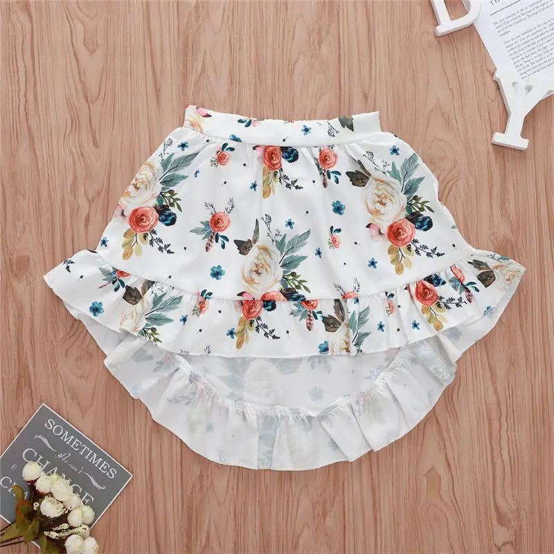 Emmababy 2 шт. топы с оборками для маленьких девочек платья цветочным рисунком летние