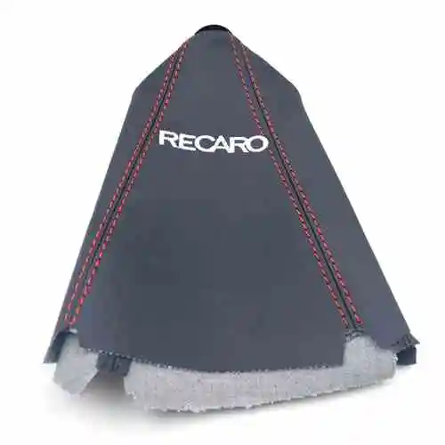 RECARO Универсальный красный сшитый ПВХ автомобиль авто ручная коробка передач загрузки переключения передач Ручка воротника крышка - Название цвета: RECARO
