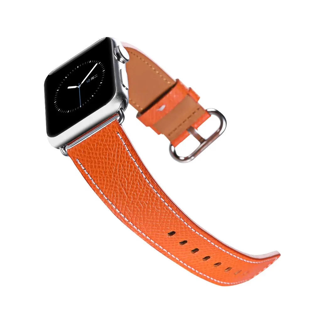 Ремешок для Apple Watch 38 мм 40 мм 42 мм 44 мм, высококачественные Ремешки для наручных часов iWatch серии 4/3/2/1 - Цвет ремешка: orange with tan