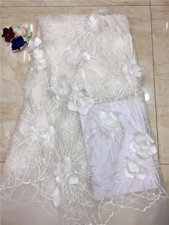 Новейшая африканская кружевная ткань вышитая 3d цветочными камнями нигерийская