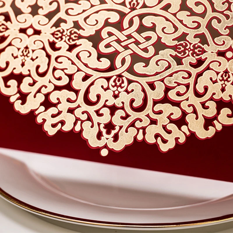 50pcs Red Luxury Flora Hollow Marriage Wedding Invitations Cards Laser Cut 3D Card Greeting Postcard Event Party Supplies | Дом и сад