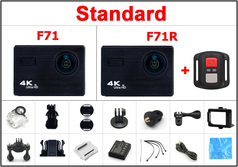 Tekcam F71/F71R Экшн-камера 4K 25FPS с дистанционным управлением Ultra HD WiFi 1080P спортивная водонепроницаемая профессиональная Дрон-камера
