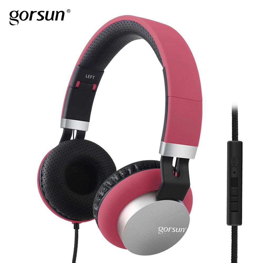 Наушники на ухо Gorsun GS789 Регулируемое оголовье с встроенным микрофоном и регулятором громкости для смартфонов iPhone ПК Xiaomi