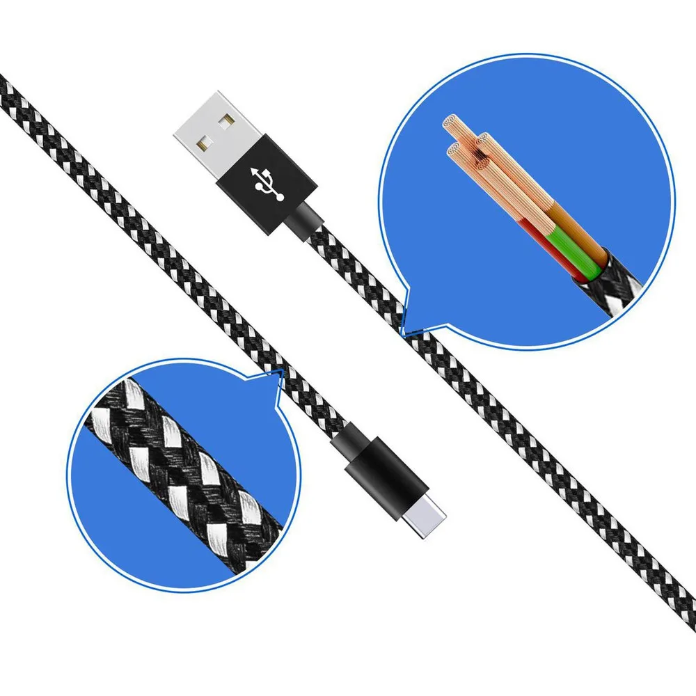 Micro usb кабель для быстрой зарядки 2.1A USB-C 3,1 type C кабель для быстрой зарядки для samsung 1 м/2 м/3 м кабель usbc
