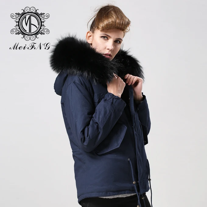 Бесплатная доставка зимняя Европейская куртка 2017 женское темно синее боди парка