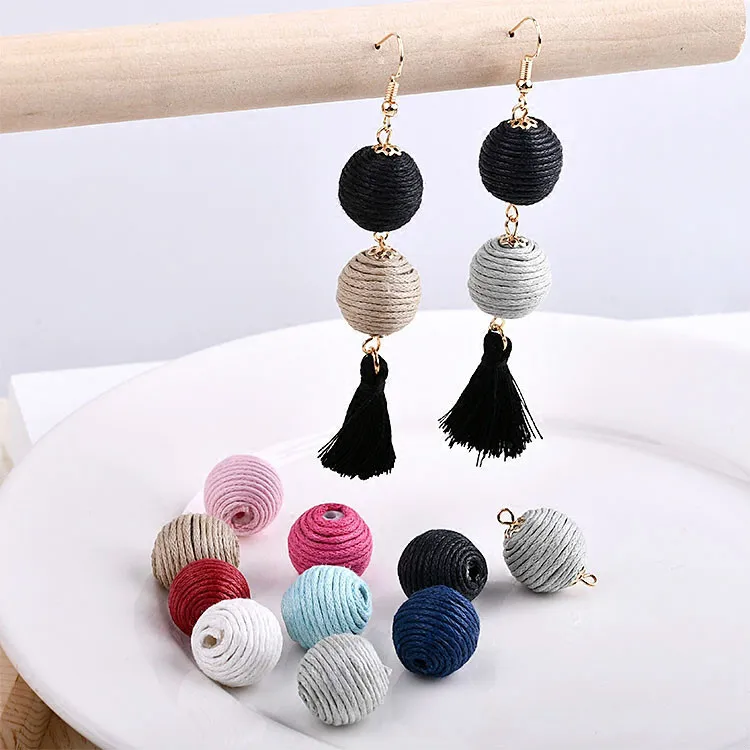 Подвесные серьги ручной работы в народном стиле из вощеной проволоки | Украшения