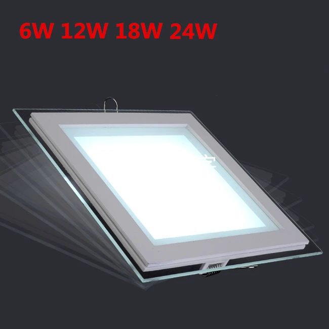 

20pcs/lot 12W slim Led panel Fixture Square Round glass anti-fog panel light 110-240V Led glass panel light Cood Warm White