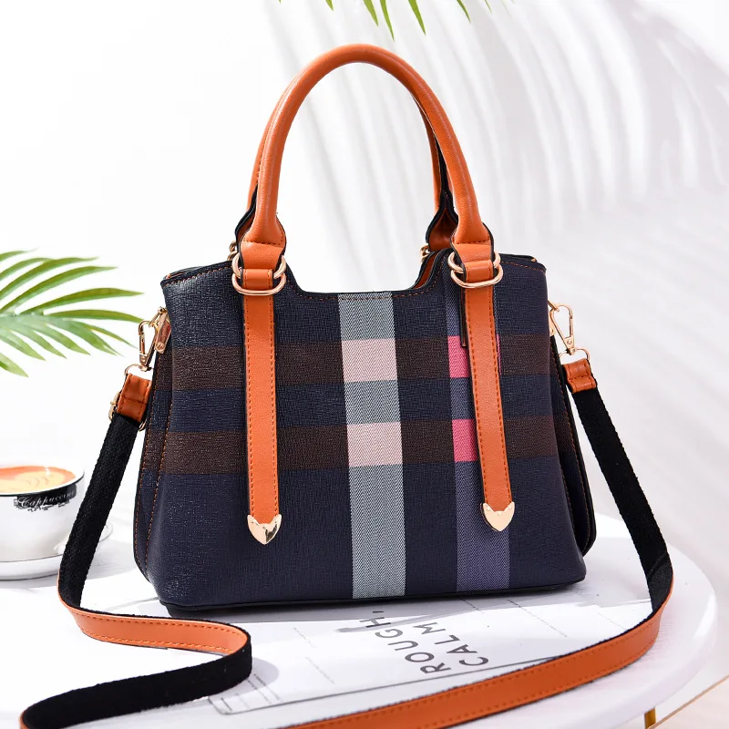 Сумки женские дизайнерские 2019 новая полосатая Сумка клетчатая Европейская и