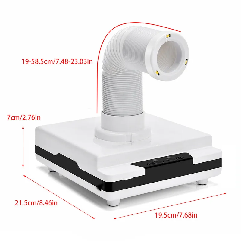 

New Pro 60W Nail Dust collector Adjustable Telescopic Suitable for Nail Salon Vacuum Cleaner 4500RPM Nail Nail Equipment Tools