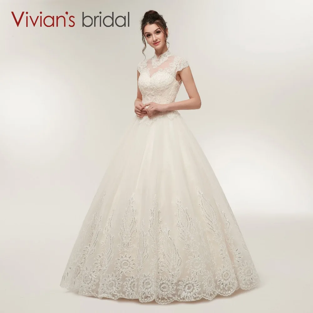 Винтажное свадебное платье A Line Vivian's Bridal Sequin с аппликацией и длинным рукавом