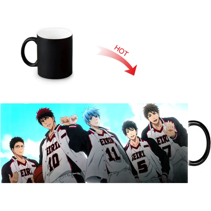 Веселые кружки Kuroko без корзины Волшебные Цвета меняющие кофейные индивидуальные