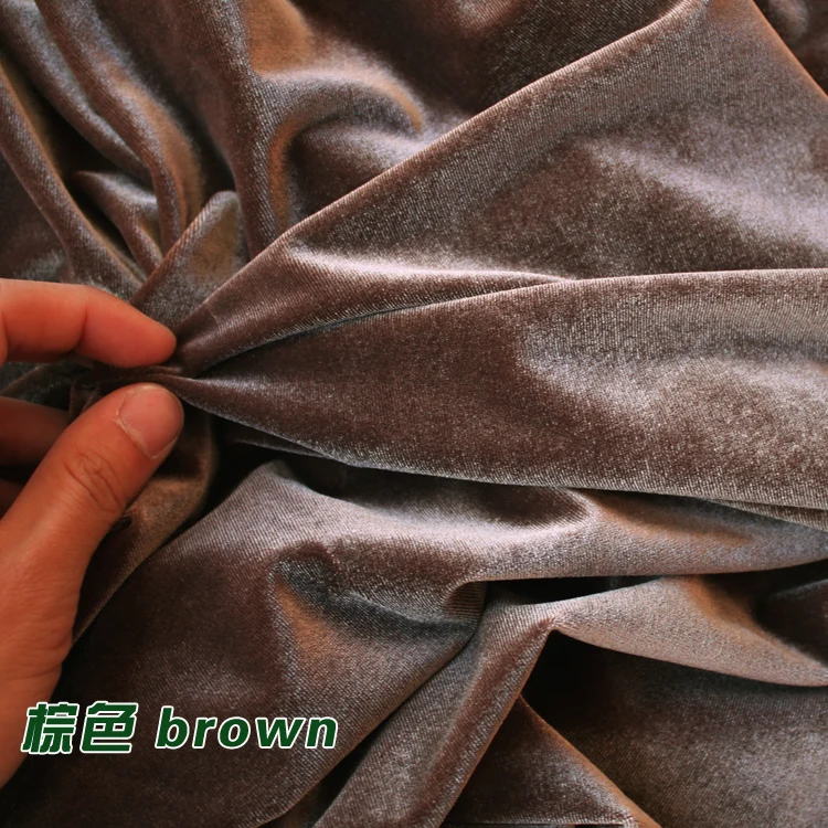 Коричневая шелковая Бархатная ткань велюровая модная вечерняя одежда